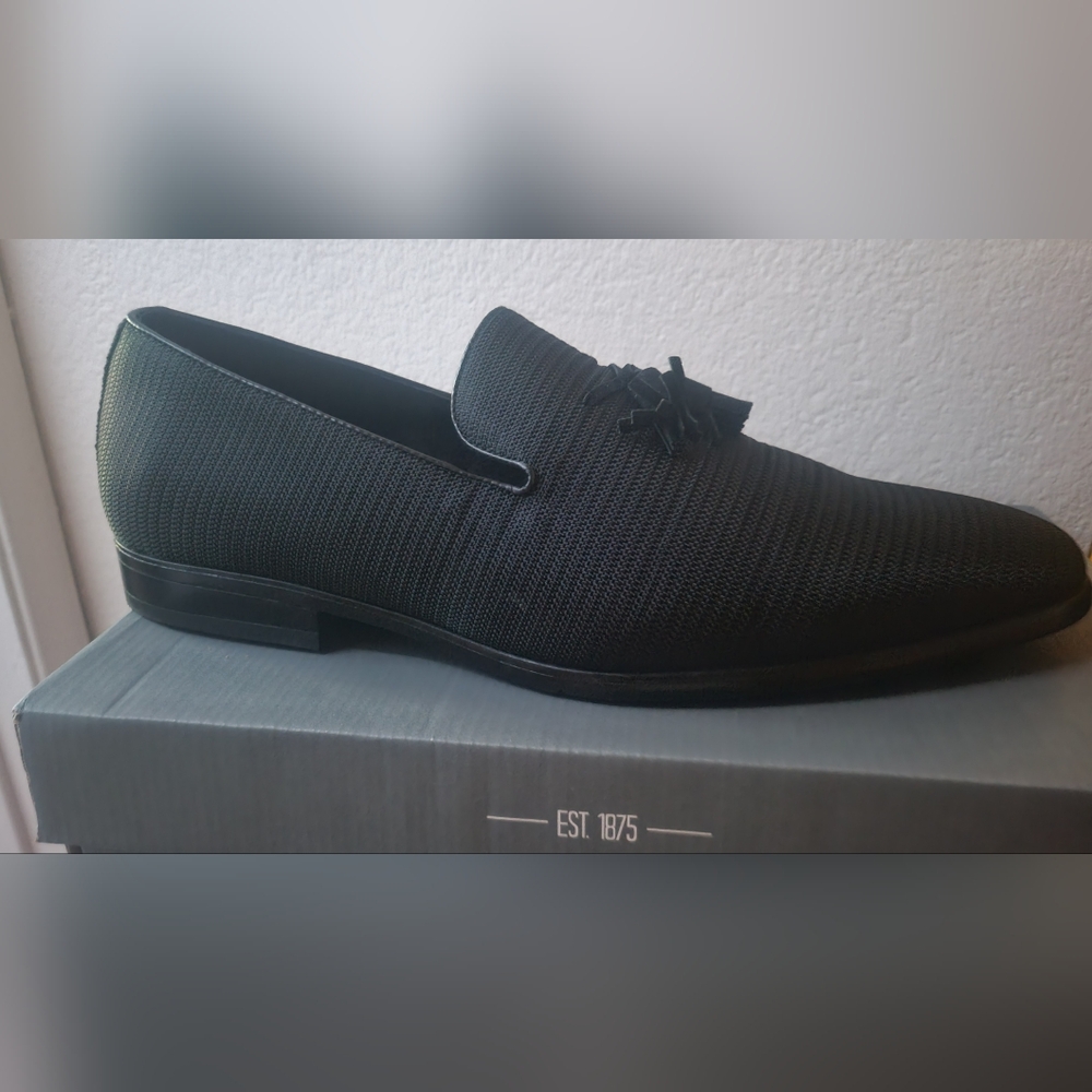 Stacy Adams Black Textured Loafers